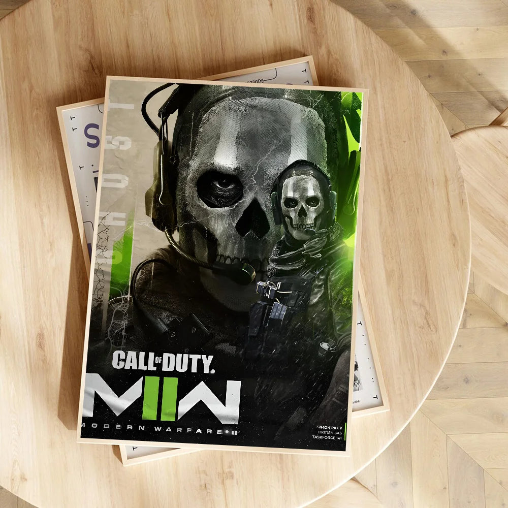COD Call Of Duty G-Ghosts Poster Self-adhesive Art Waterproof Paper Sticker Coffee House Bar Room Wall Decor