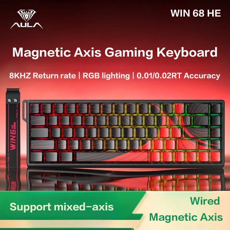 AULA WIN 68 HE Tastatur mit magnetischen Schaltern RT Gaming-Mechanische Tastatur kabelgebunden 8KPolling Rate Full-Key Hot-Swappable