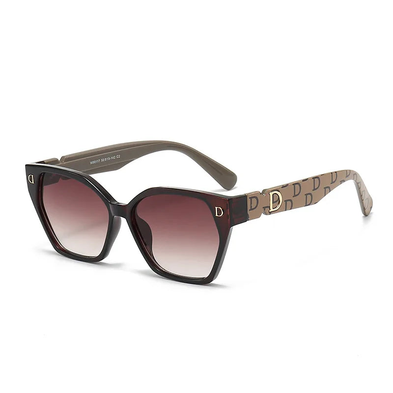 New Luxury D Brand Glamour Sunglasses For Women And Men Stylish Cat Eye Designer Eyewear Classic Fashion Unisex Glasses UV400