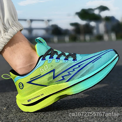 Scarpe da running da uomo con piastra in carbonio, leggere, ultra ammortizzate, traspiranti, da maratona, con assorbimento degli urti e supporto, sneaker sportiva comoda da donna