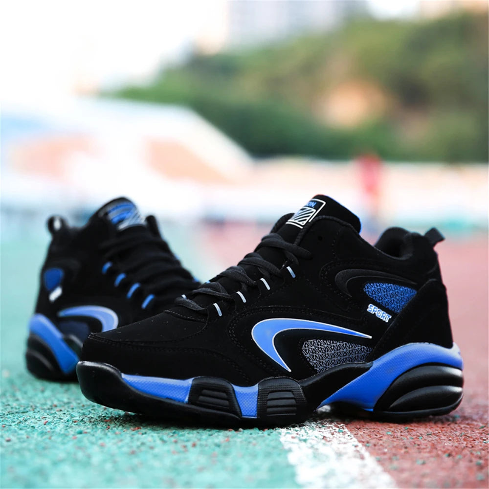 Sneakers da uomo taglie forti con color block di tendenza, comode, antiscivolo, con lacci, scarpe casual resistenti per attività outdoor maschili