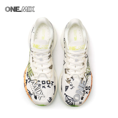 ONEMIX Sapatilhas de Corrida de Maratona em Nylon Carbon Board, Alívio de Impacto, Suporte Estável Profissional, Ressalto Ultraligeiro