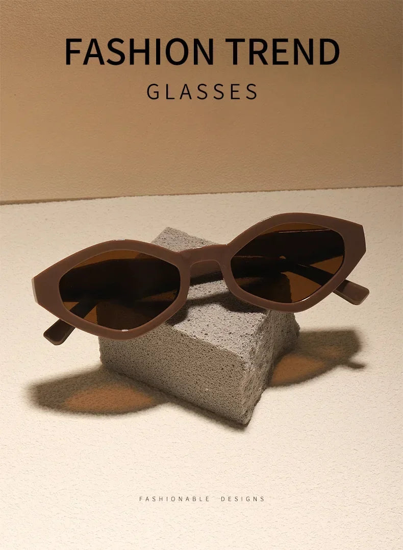 European and American Versatile Irregular Small Frame Sunglasses Fashionable and Trendy UV Resistant Street Photography Glasses