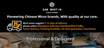 San Martin Men Luxury Watch 36mm BB36 Snowflake Hands Explore Series Sports Watches PT5000 Automatic Mechanical 10Bar BGW-9 Lume