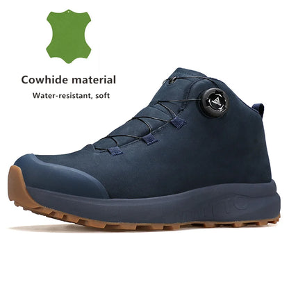 HUMTTO Lederschuhe für Herren Winter Camping Outdoor Herren-Sportschuhe Atmungsaktive Trekkingstiefel für Männer Rutschfeste Wandersneaker