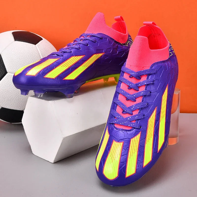 Professionelle Fußballschuhe für Herren, knöchelhoch, für Naturrasen, Unisex-Soccerschuhe mit langen FG-Stollen, Chuteira Society