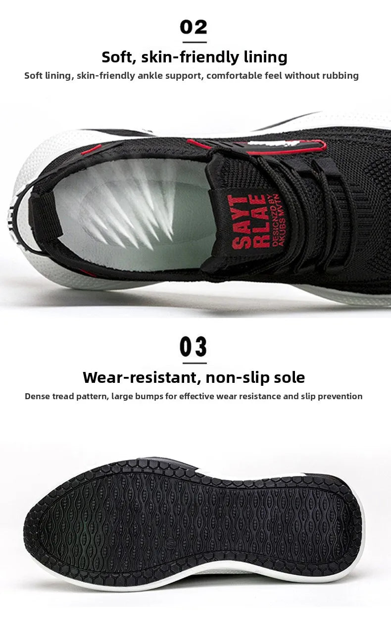 Hot Sale Of The Season New Men's Running Shoes Breathable Lightweight Knitted Lace-Up Sports Sneakers Fashionable Korean Styl...