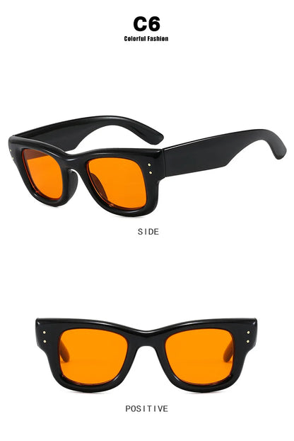 New Fashion Casual Orange Square Sunglasses For Women Men Vintage High Quality Sun Glasses Shades UV400 Eyewear
