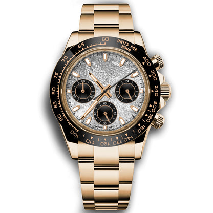 Custom Logo Panda Dial Daytona Homage Watch 40mm Stainless Steel Sapphire Ceramic Bezel Quartz Movement  Luxury Men RELOJ