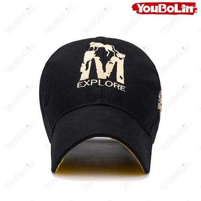 M letter Wolf Totem Embroidery Cotton Adjustable Baseball Cap Sun Hat Trucker Caps Dad Hats