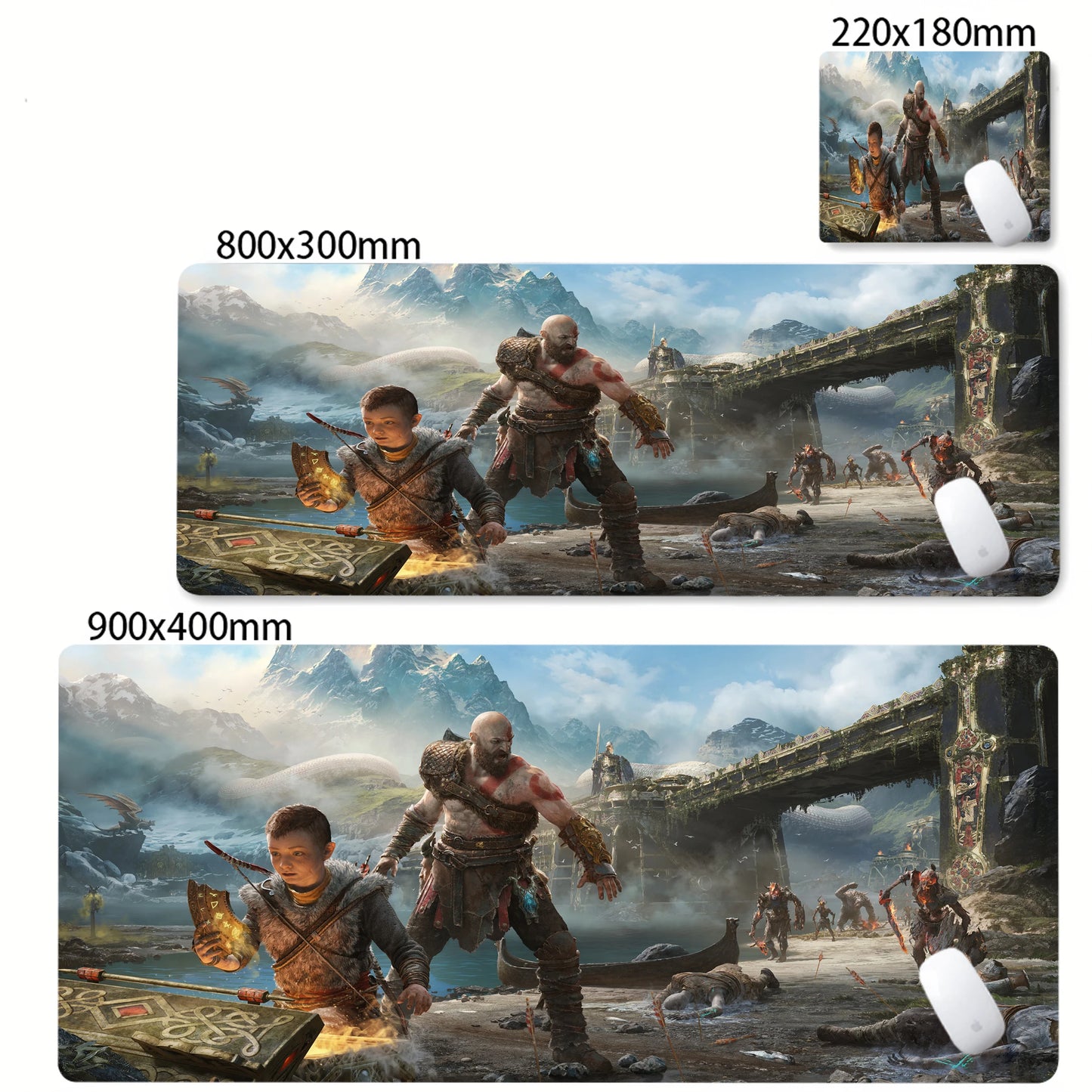Game God of War Mouse Pad Anime Game Mousepad Computer Keyboard Desk Pads Office Carpet Laptop Mausepad Non-slip Base Deskmat