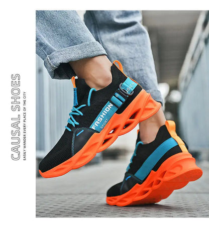 Zapatillas deportivas casual moradas de moda en oferta para mujer y hombre, calzado running con suela tipo blade, talla grande 48, ligeras y transpirables, zapatillas deportivas de malla para hombre
