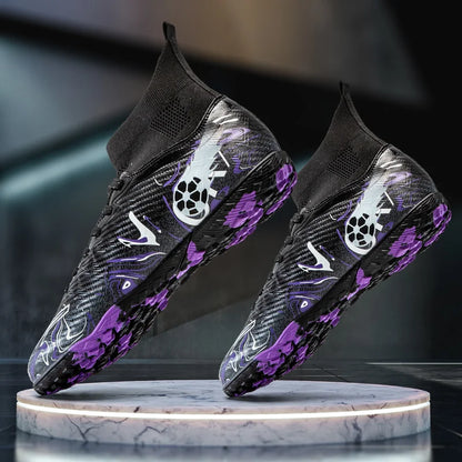 1 paire de chaussures de football pour adultes avec crampons TF, pour les étudiants, durables, antidérapantes, pour l'entraînement sur gazon et les matchs de football