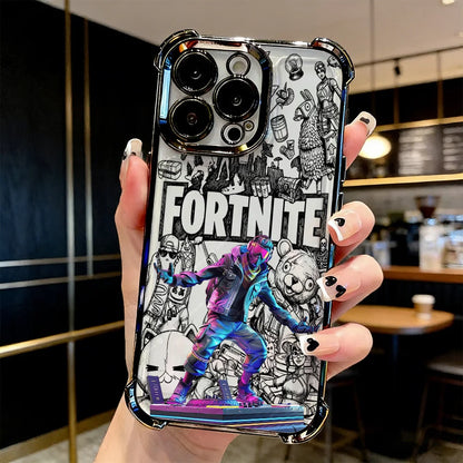 Cover placcata Popular Game FortniteS per Samsung S26 S25 S24 S23 S22 S21 S20 FE Note20 Edge Plus Ultra 4G 5G anti-caduta