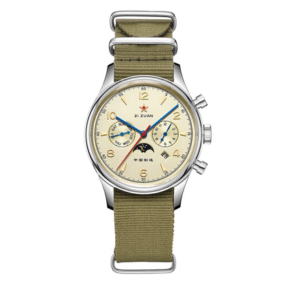 SEAKOSS Automatic Mechanical Wristwatch 1963 with Seagull ST1654 Movement 24H-Hour Display Air Force Pilot Calendar Men's Watches