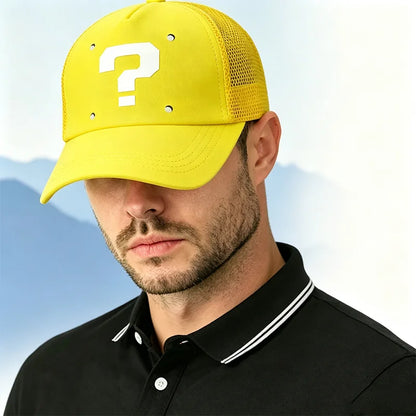 Anime Cartoon Super Brothers Cosplay Baseball Hat Breathable Sun Protection Yellow Question Block Baseball  Sun Shading Cap