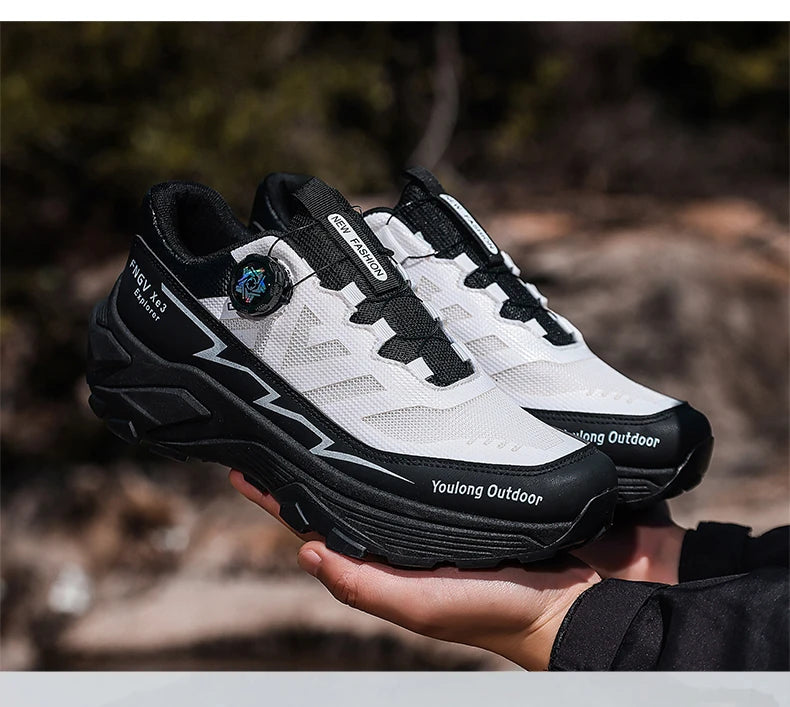Sneakers da uomo casual outdoor antiscivolo e ammortizzanti, versatili scarpe da hiking off-road con suola morbida e confortevole per running