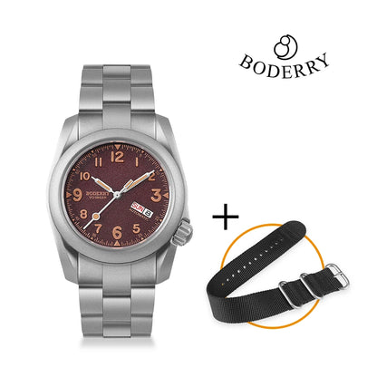 Boderry Field Watch VOYAGER Mens Watches 100M Waterproof Titanium Automatic Luminous For Seiko Movement Wristwatch