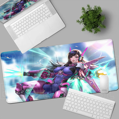 Tapete de rato gaming Overwatch Anime Girl grande XXL com impressão HD, base para teclado de computador, portátil e escritório, tapete de secretária em borracha macia 900x400 MM