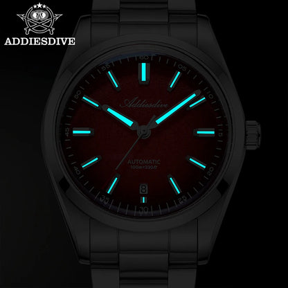 ADDIESDIVE New 2026 Luxury Men's Mechanic Quartz Analog Watch Super Luminous Steel Watch 10Bar Bubble Glass Personalized Watches