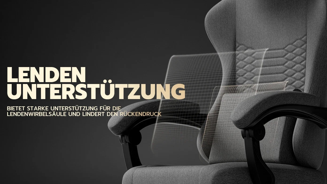 Dark Gray Fabric Gaming Chair Ergonomic Racing Office Chair with Massage, Footrest, Adjustable Headrest & Lumbar Support for PC Gaming