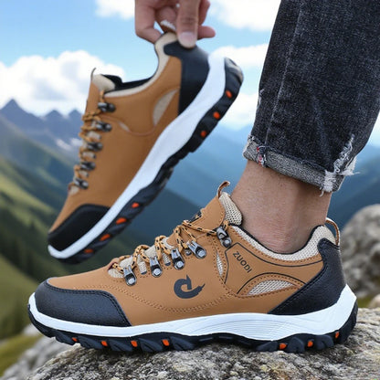 Men’s Outdoor Hiking Shoes, Lightweight, Comfortable, Breathable, Waterproof Camping Running Shoes, Male Tennis Walking Sneakers