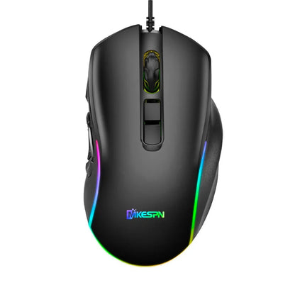 Kabelgebundene Gaming-Office-Maus 7200DPI mit RGB-Hintergrundbeleuchtung, 6 einstellbaren DPI-Stufen/10 programmierbaren Tasten/Zurück-zum-Desktop-Taste