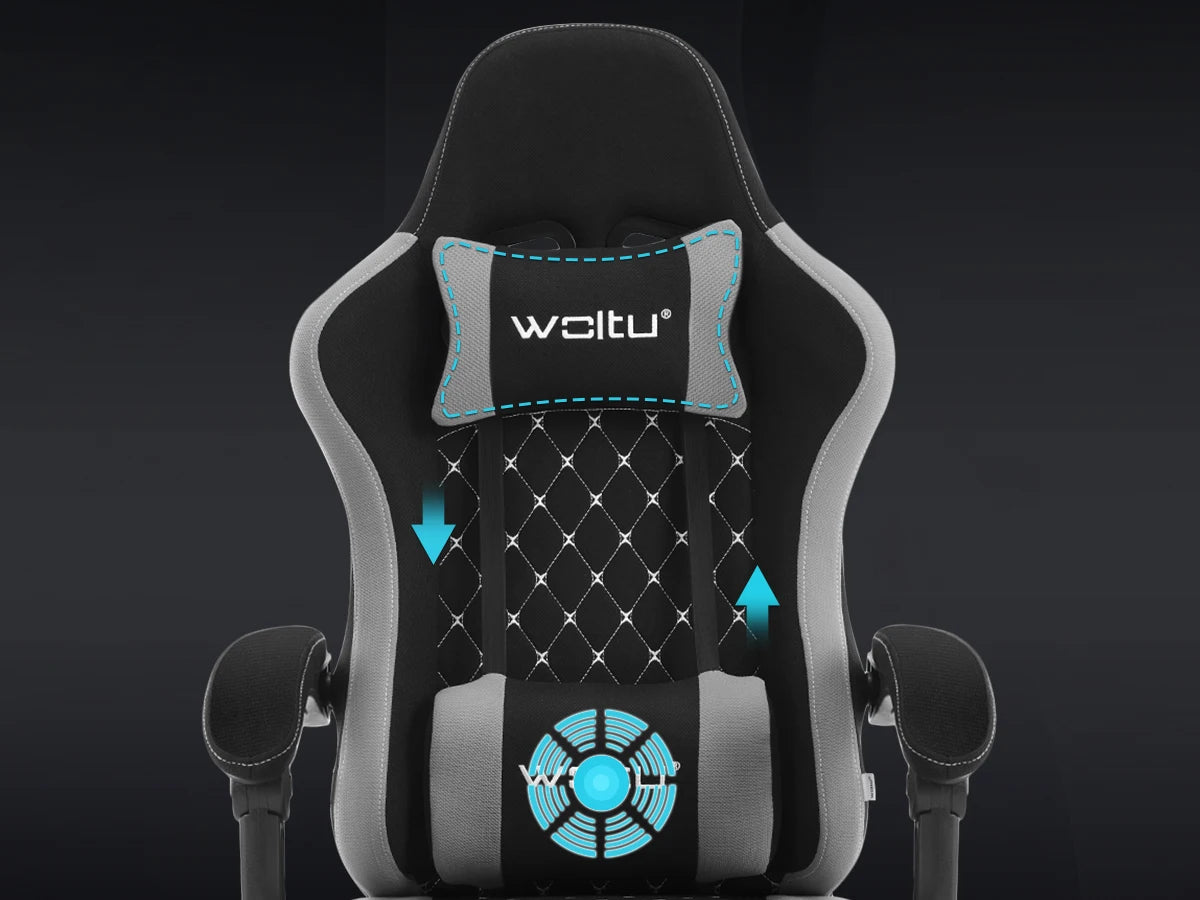 Sedia da ufficio girevole WOLTU con funzione massaggio, poltrona ergonomica con cuscino e poggiapiedi, sedia gaming regolabile in altezza