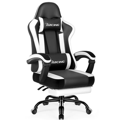 AUTHMIC Ergonomic Gaming Chair with 170° Reclining Backrest, Footrest, Adjustable Armrests, Breathable Fabric, Premium Gamer Chair