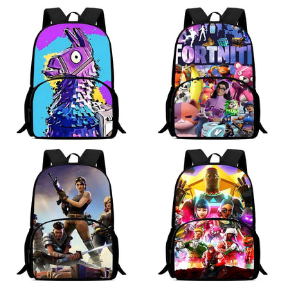 Classic Game Fortnite Kids Backpacks for Boys and Girls, Student Birthday Gift, Child School Bags with Large Capacity, Durable Camping Rucksack