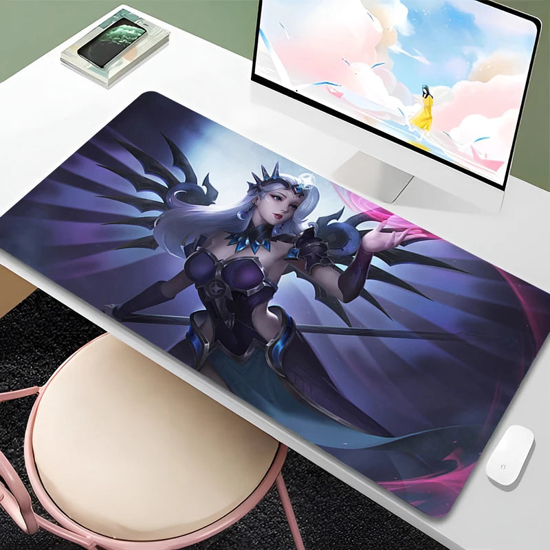 Overwatch Mercy Mauspad PC Gamer Cabinet Kawaii Mousepad XXL Sexy Anime Girl Tastaturunterlage Laptop-Gaming-Zubehör Schreibtischmatte