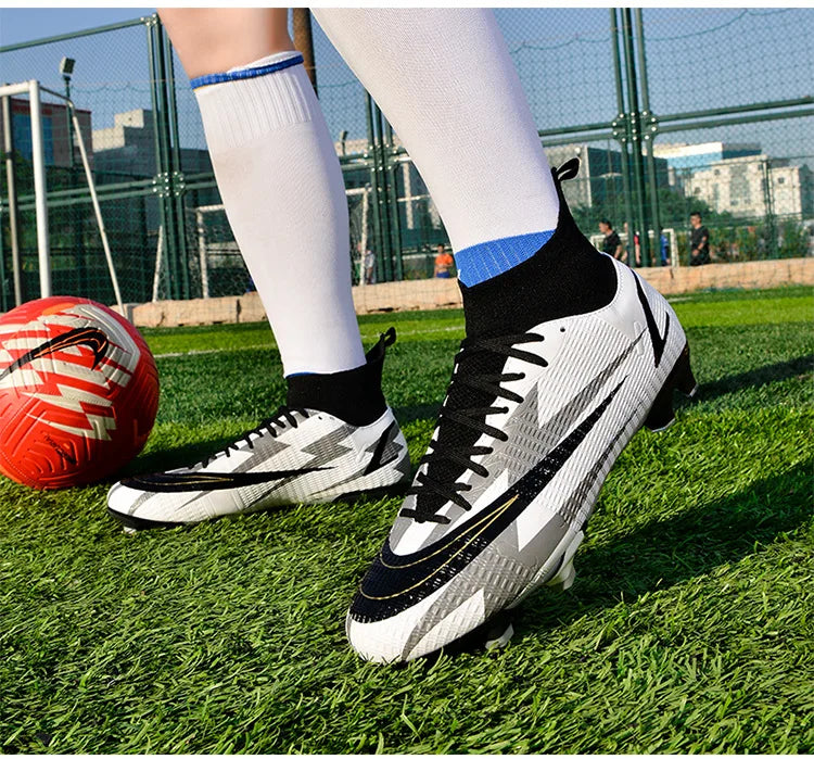 2025 New Long Nail Large Size Football Shoes Teenager Ankle Anti-slip Training Latest Sneakers FG/TF Soccer Shoes