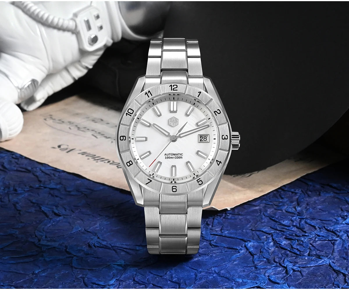 San Martin New 42mm Peacock Gemstone Dial NH35 Luxury Men Watch Automatic Mechanical Sapphire 100M Waterproof Luminous SN0130