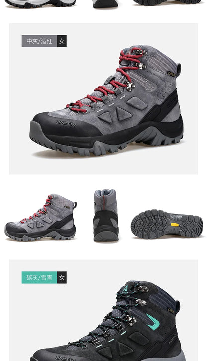Zapatos de senderismo HUMTTO, botas de caza impermeables para hombre, botas tácticas de combate para desierto hasta el tobillo, botas de trekking para hombre y mujer, zapatillas cálidas de cuero