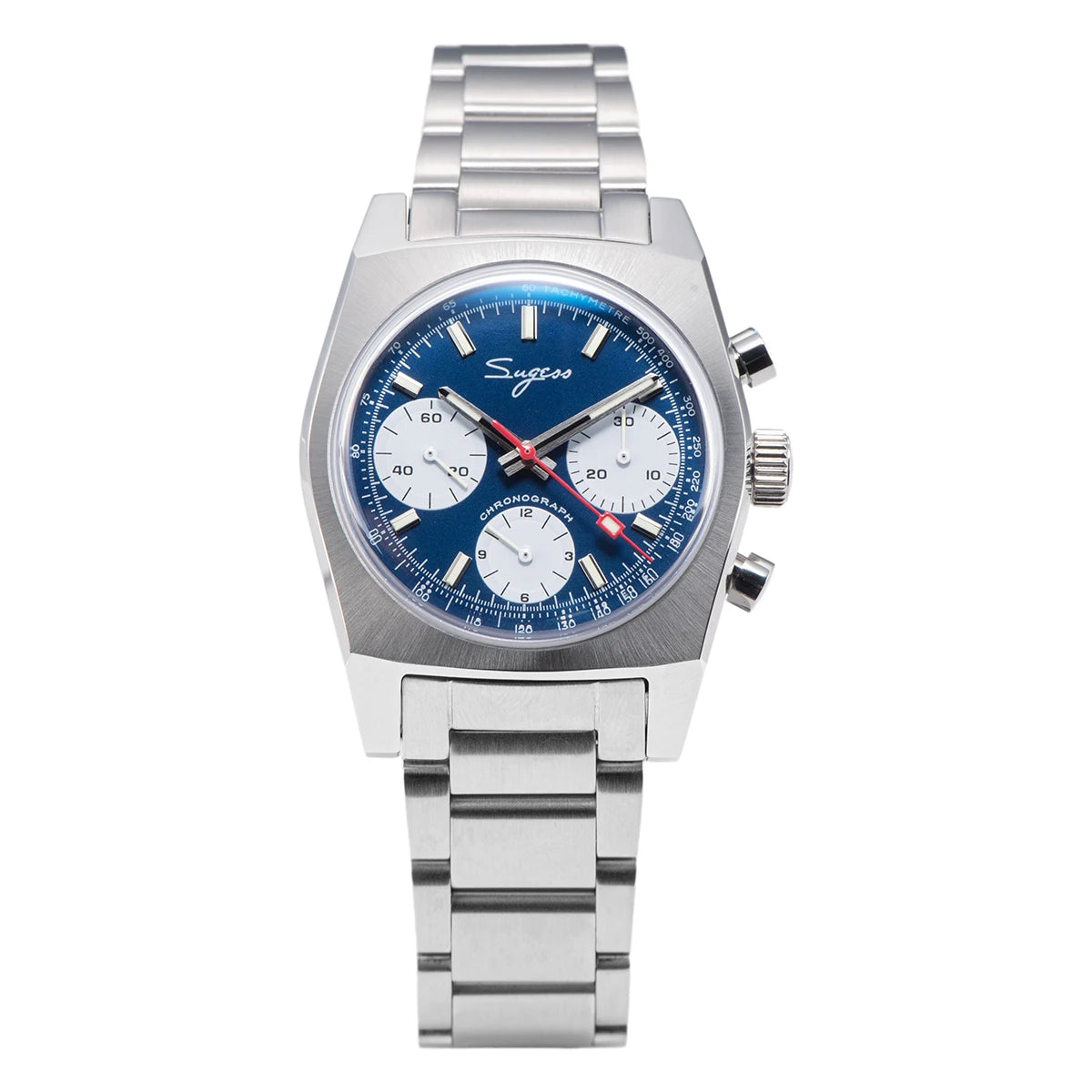 Sugess 37mm Men's Pilot Watches Original ST19 Chronograph Swanneck Mechanical Wristwatches Dome Sapphire Crystal Force Army 2024