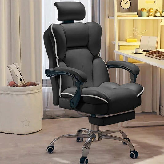 Ergonomic Office Chair High Back with Adjustable Lumbar Support Retractable Footrest Reclining Desk Chair for Home or Office Use