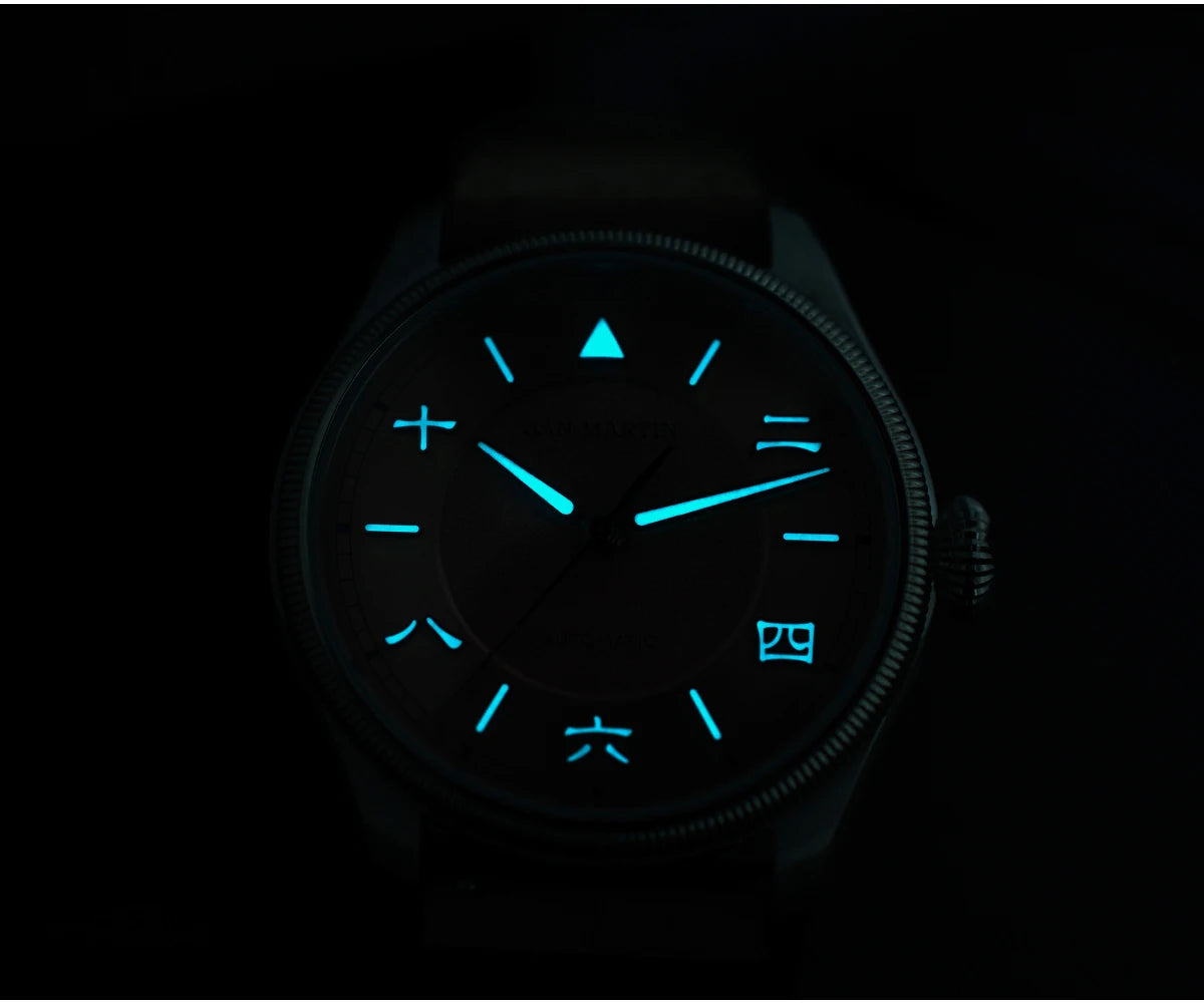 San Martin 39.5mm Men Pilot Watch YN55 Automatic Mechanical Aviation Watches Chinese Style Original Design SN0033 Field Reloj