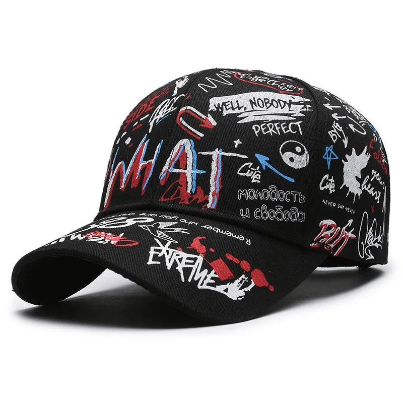 Nova moderna pamučna bejzbolska kapa s grafitima za žene i muškarce, uniseks tiskana snapback kapa, hip-hop trendi kapa za van, za muškarce i žene