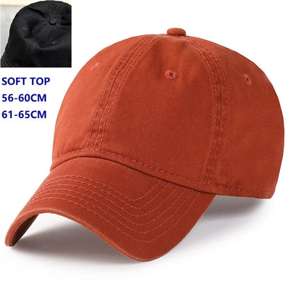 Big Head Plus Size Baseball Cap 100% Cotton Fits Men Women Adjustable Dad Hat Oversize 58-60cm 61-65cm