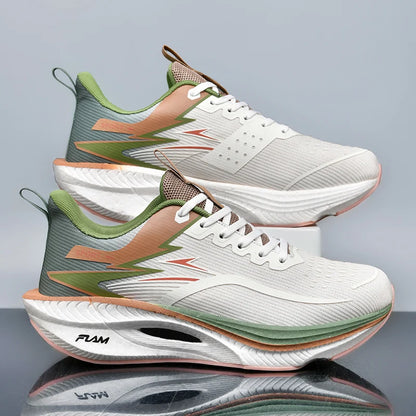 Scarpe sportive da running Marathon da uomo, con piastra in carbonio, cuscino d’aria, traspiranti e leggere, sneakers atletiche da donna comode e antiscivolo