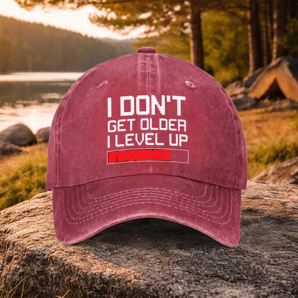 Gamer Level Up Birthday Baseball Cap Washed Cotton Adjustable Outdoor Trucker Hat