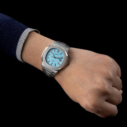 Sugess Herrenuhr, automatische mechanische Armbanduhr, Miyota 9015 Uhrwerk, MOP-Zifferblatt, Leuchtfunktion, wasserdicht bis 5bar, Luxus-Armband S466