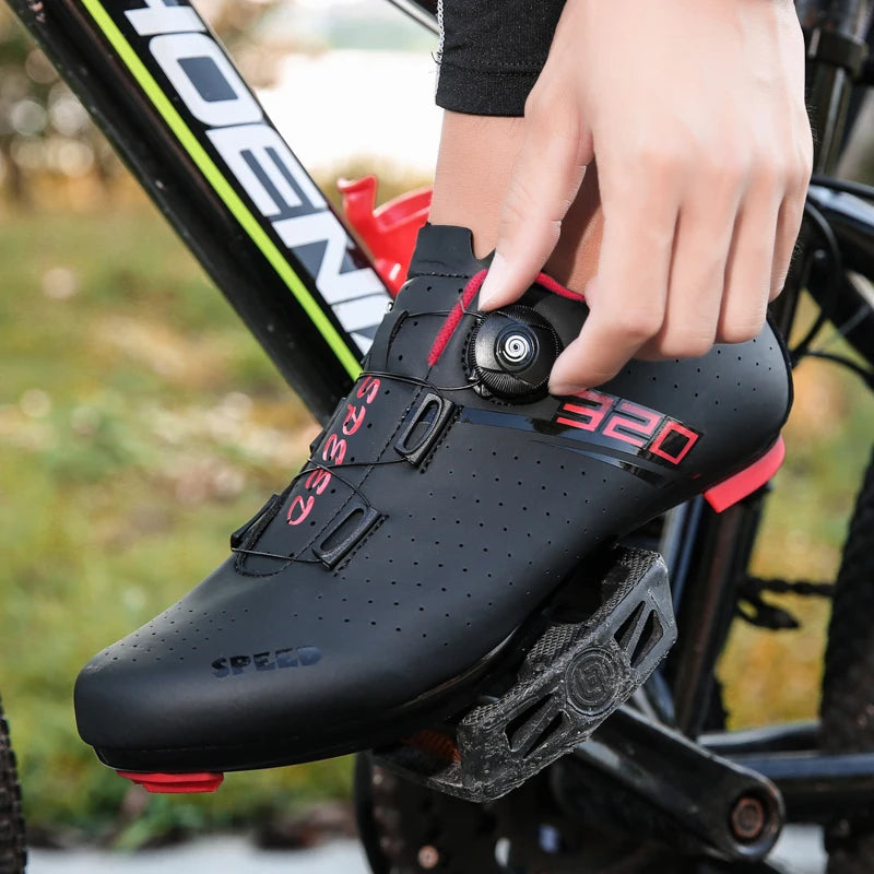 Neue Fahrradschuhe für Herren, selbstverriegelnde Rennrad-Sportschuhe, lockless Trainingsschuhe, SPD-Cleats-Fahrradschuhe für Damen