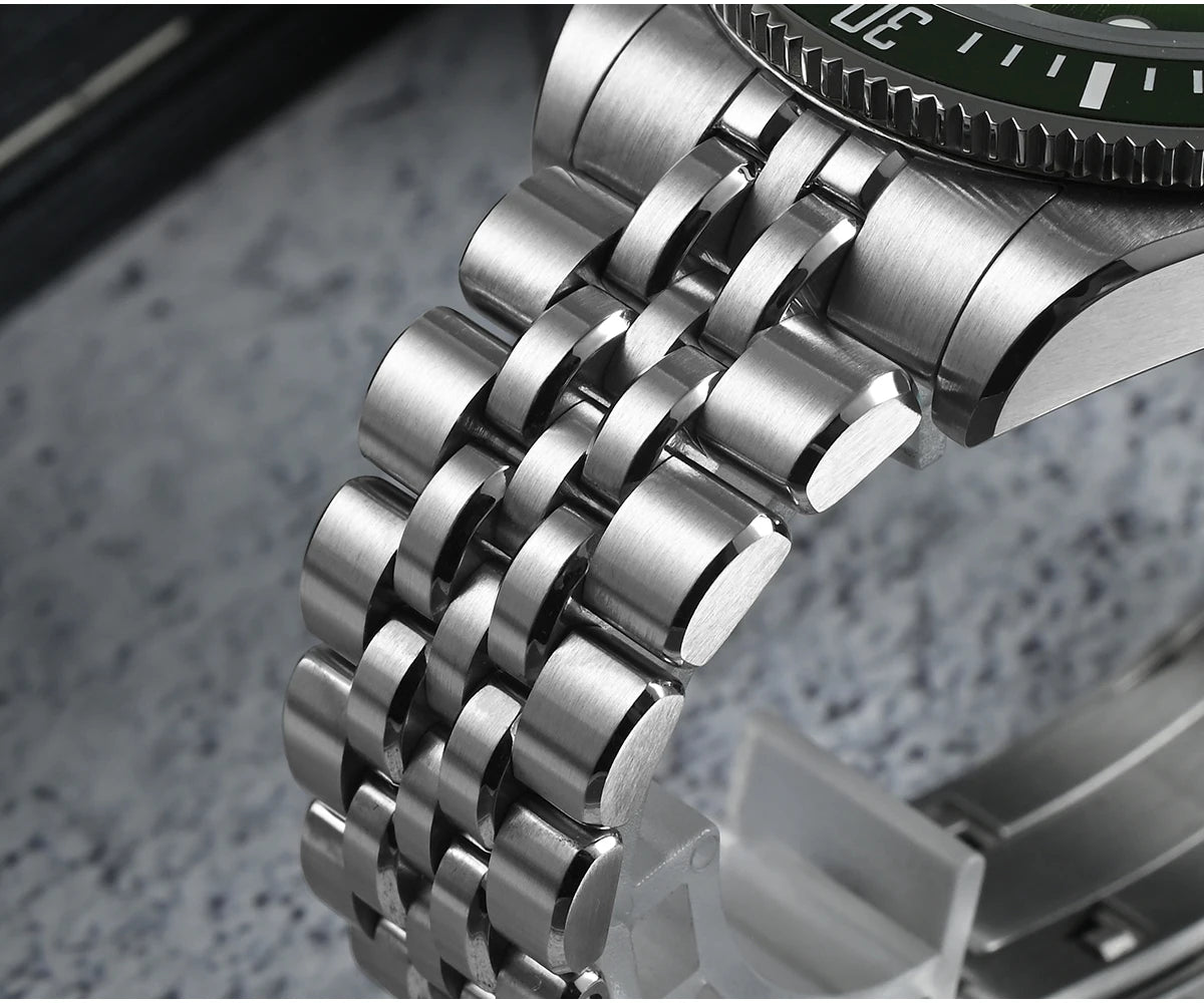 Relógio de mergulho de luxo para homem San Martin 40mm Miyota 9015, mostrador em esmalte sunburst, relógio de pulso mecânico automático, resistente à água 200m, SN0148