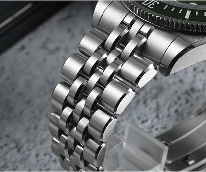 Relógio de mergulho de luxo para homem San Martin 40mm Miyota 9015, mostrador em esmalte sunburst, relógio de pulso mecânico automático, resistente à água 200m, SN0148