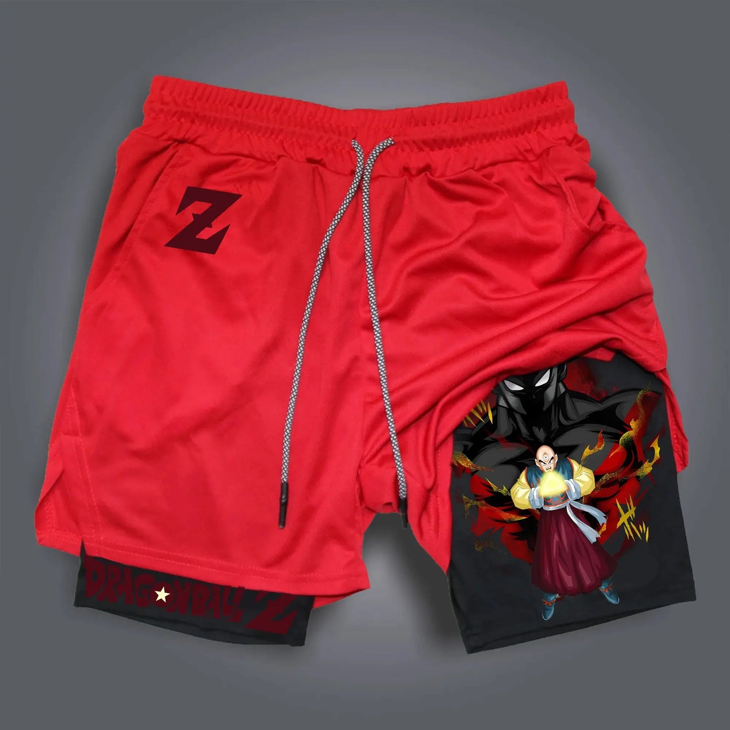 Dragon Ball Goku & Gogeta Print 2026 Summer Double-Layer Shorts Quick Dry Men's Fitness Running Loose Plus Size Y2k