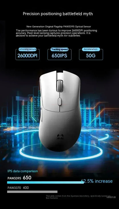 Bezdrôtová myš Metaphyuni Metapanda P1 Pro Max Paw3395L s nízkou latenciou, ľahká e-športová herná myš, ergonomická myš pre PC hráčov, darček