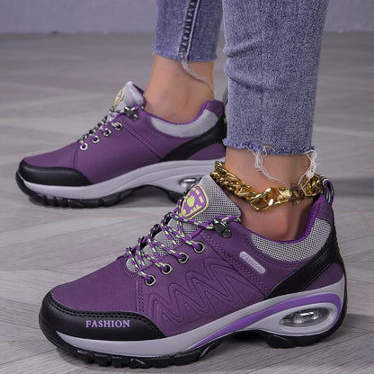 Sapatos de caminhada para mulher 2025 primavera e outono novos, antiderrapantes, para corrida todo-o-terreno, caminhada e desporto