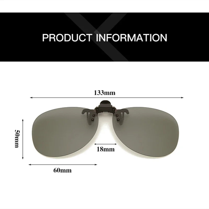 Pilot Polarized Sunglasses Clips Glasses Clip Driving Night Vision Eyeglasses UV400 Outdoor Shades Definition Sun Glasses Clips