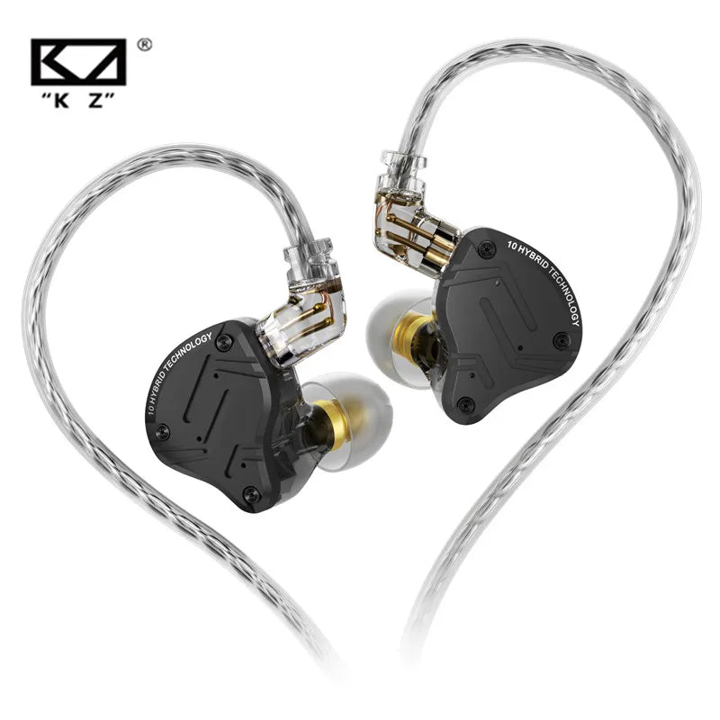 KZ ZS10 Pro X kabelgebundene In-Ear-Ohrhörer HiFi-Bass-Monitor-Earbuds mit abnehmbarem Kabel und Mikrofon
